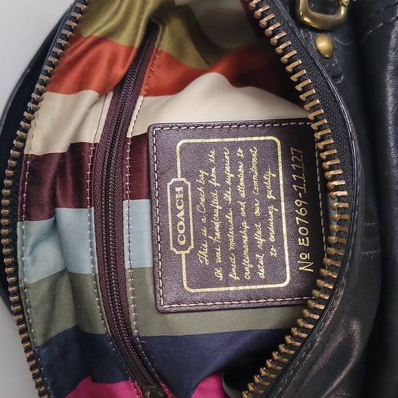 🖤💛 Vintage COACH Leather Shoulder Bag - Picture 8 of 10